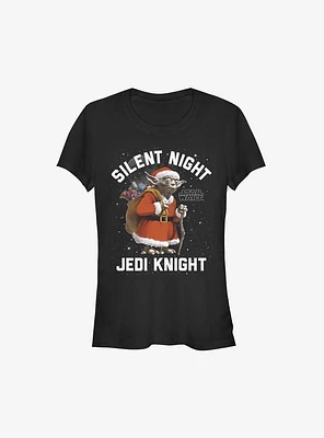 Star Wars Santa Yoda Silent Night Jedi Knight Girls T-Shirt