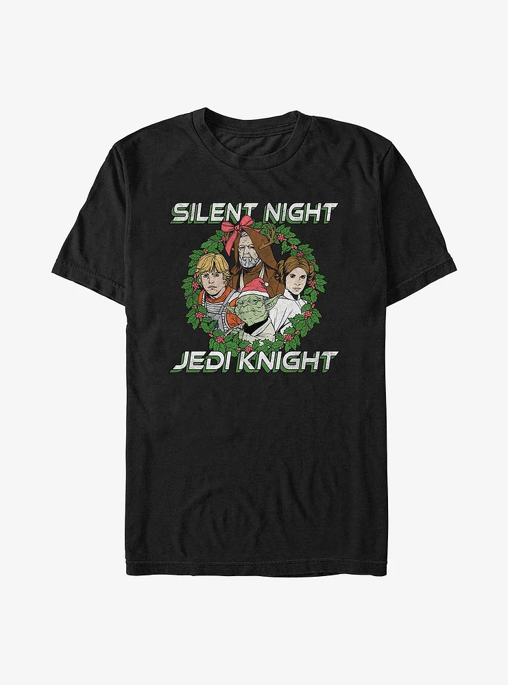 Star Wars Silent Night Jedi Knight Wreath T-Shirt
