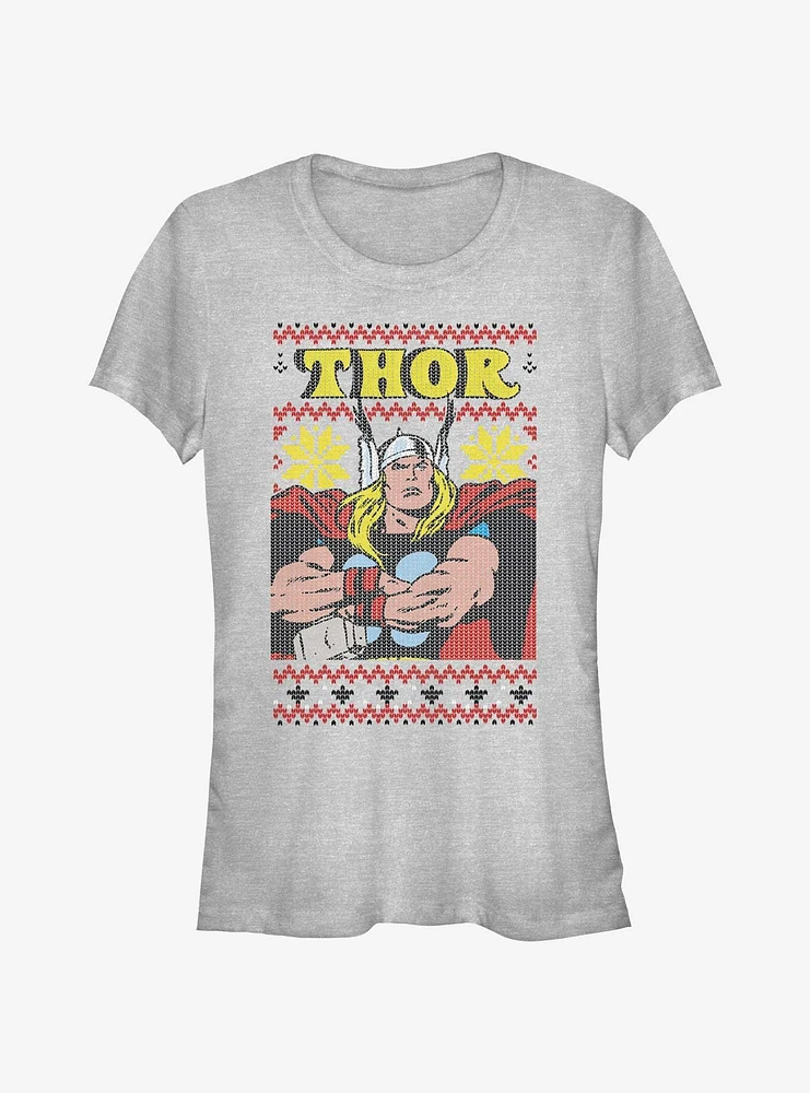 Marvel Thor Asgardian Ugly Christmas Girls T-Shirt