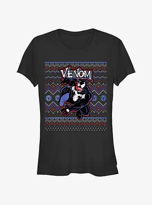 Marvel Venom Venomous Ugly Christmas Girls T-Shirt