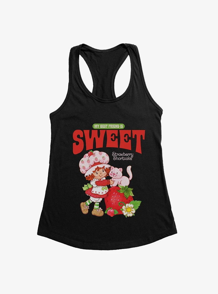 Strawberry Shortcake & Custard Vintage My Best Friend Is Sweet Girls Tank Top