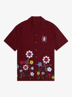 Marvel Spider-Man Flowers Woven Button-Up - BoxLunch Exclusive