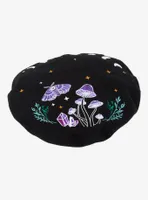 Dark Forest Moth Mushroom Embroidered Beret