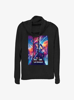 Marvel Thor: Love and Thunder Asgardian Movie Poster Cowl Neck Long-Sleeve Top