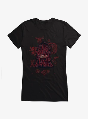 Game Of Thrones Iron Throne Icons Girls T-Shirt