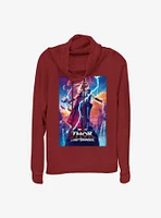 Marvel Thor: Love and Thunder Mighty Thor Movie Poster Cowl Neck Long-Sleeve Top