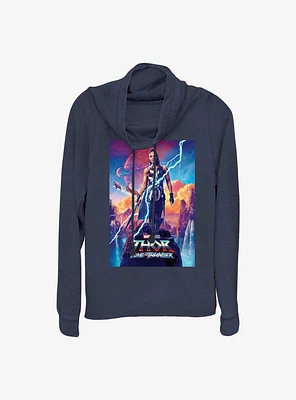 Marvel Thor: Love and Thunder Valkyrie Movie Poster Cowl Neck Long-Sleeve Top