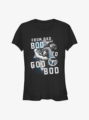 Marvel Thor: Love and Thunder From Dad Bod To God Girls T-Shirt