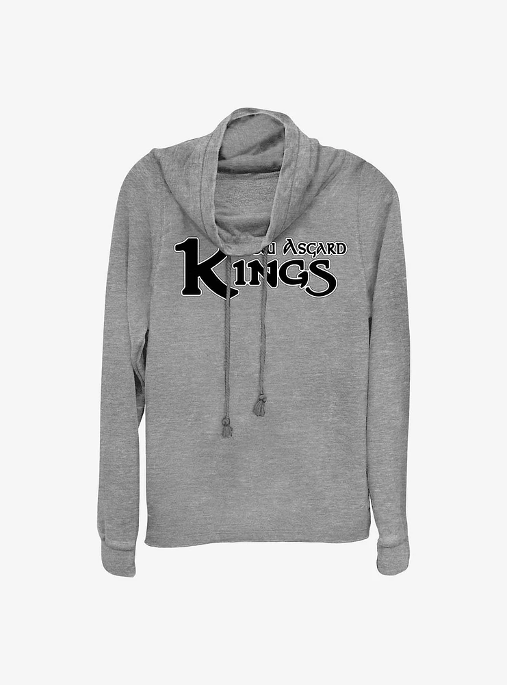 Marvel Thor: Love and Thunder New Asgard Kings Logo Cowl Neck Long-Sleeve Top