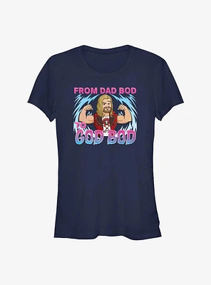 Marvel Thor: Love and Thunder Dad Bod To God Girls T-Shirt