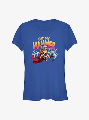 Marvel Thor: Love and Thunder Mighty Thor Eat My Hammer Girls T-Shirt