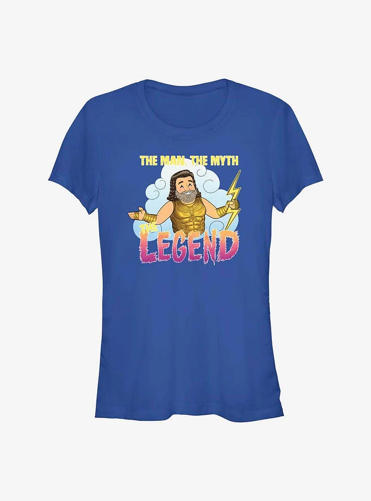 Marvel Thor: Love and Thunder Zeus Man Myth Legend Girls T-Shirt