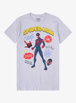 Marvel Spider-Man Miles Morales Doodle Icons Women's T-Shirt - BoxLunch Exclusive
