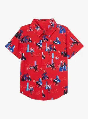 Marvel Spider-Man: Across the Sider-Verse Miles Morales Allover Print Toddler Woven Button-Up - BoxLunch Exclusive
