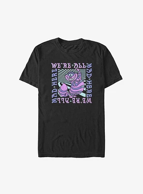 Disney Alice Wonderland Trippy Cheshire We're All Mad Big & Tall T-Shirt