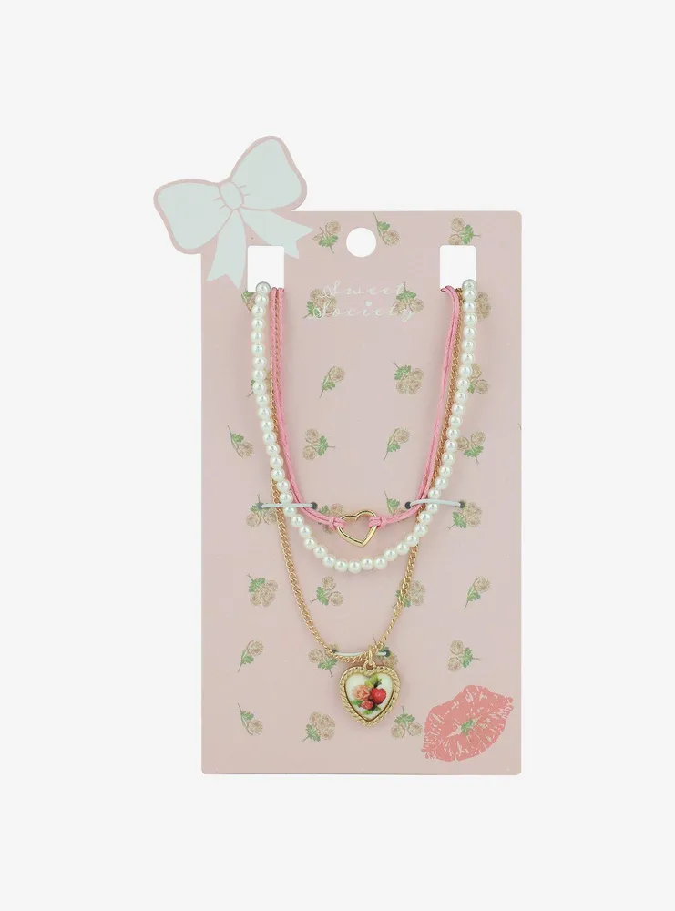 Cute Elegant 8mm Pearl Necklace With Stone Studded Heart Charm at Rs  150/piece | Bras in New Delhi | ID: 2852714701155