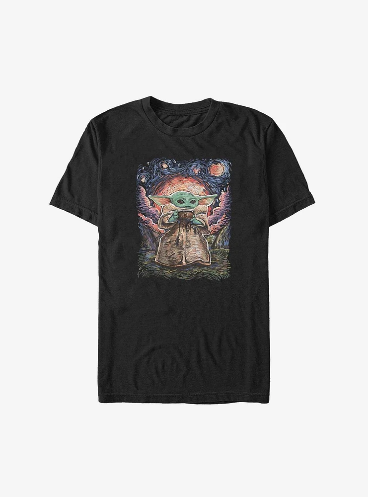 Star Wars The Mandalorian Grogu Sipping Starries Big & Tall T-Shirt