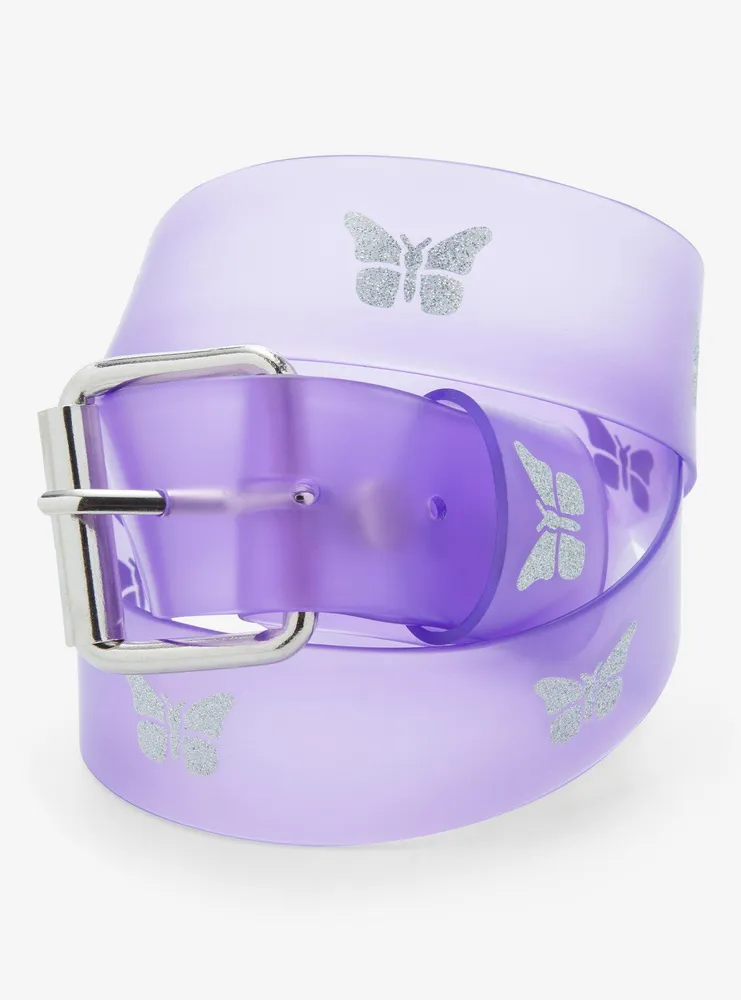 Purple Glitter Butterfly Belt