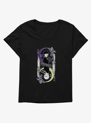 Wednesday Moon And Stars Doppleganger Card Womens T-Shirt Plus