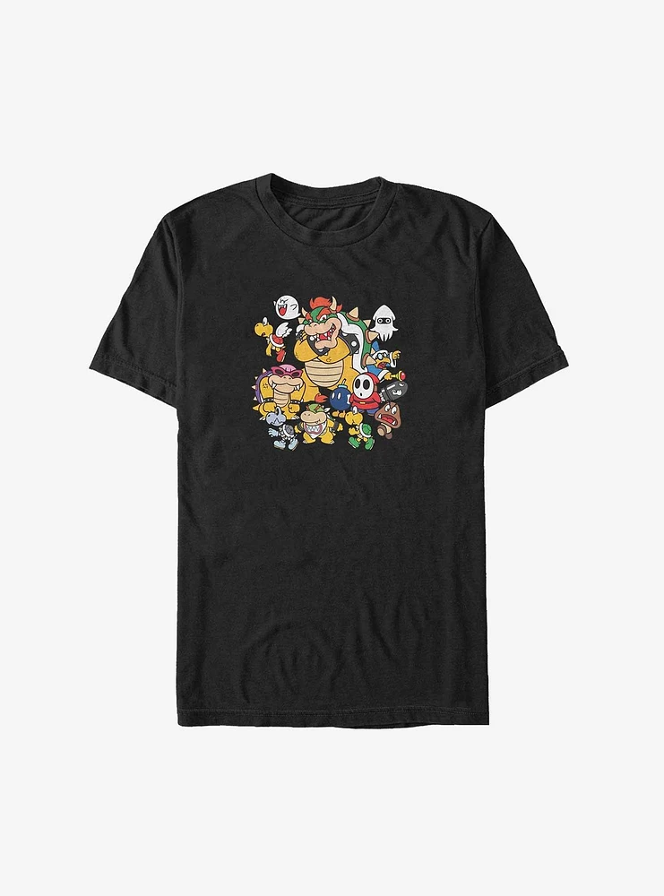 Nintendo Super Mario Villain Stack Big & Tall T-Shirt