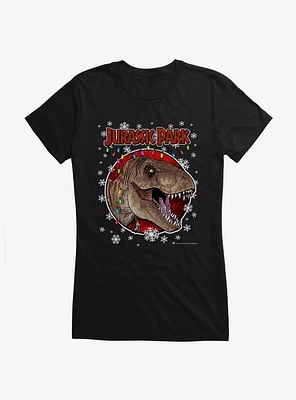 Jurassic Park Christmas Holiday T-Rex Girls T-Shirt