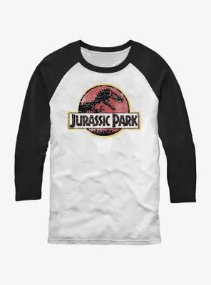 Jurassic Park Cracked Logo Raglan