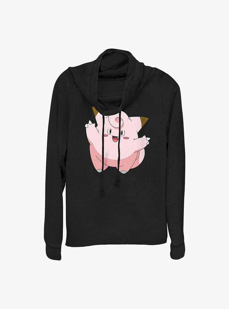 Pokemon Clefairy Cowl Neck Long-Sleeve Top