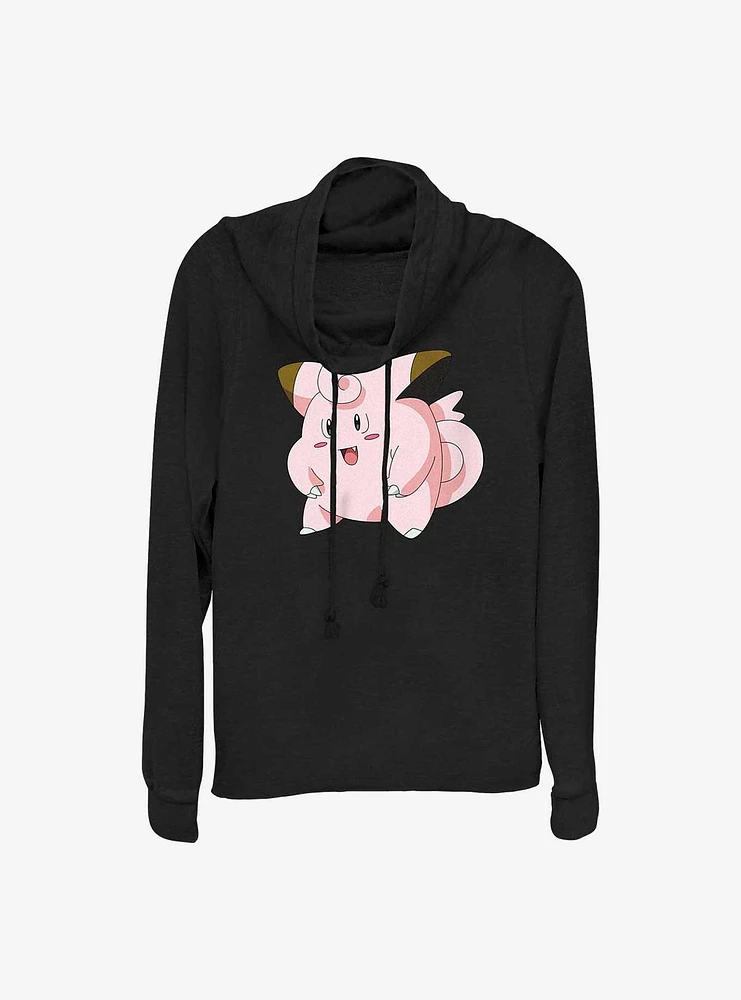 Pokemon Clefairy Pose Cowl Neck Long-Sleeve Top