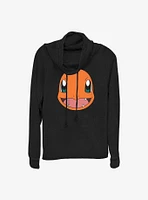 Pokemon Charmander Face Cowl Neck Long-Sleeve Top