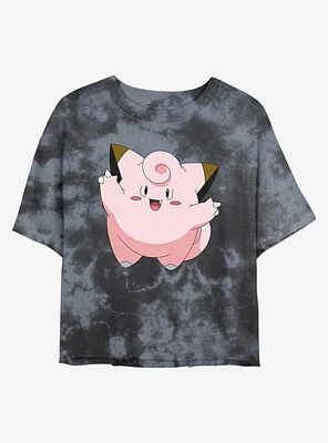 Pokemon Clefairy Tie-Dye Girls Crop T-Shirt