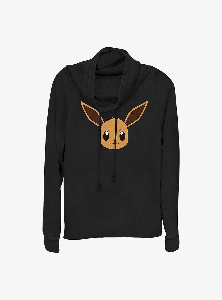 Pokemon Eevee Face Cowl Neck Long-Sleeve Top