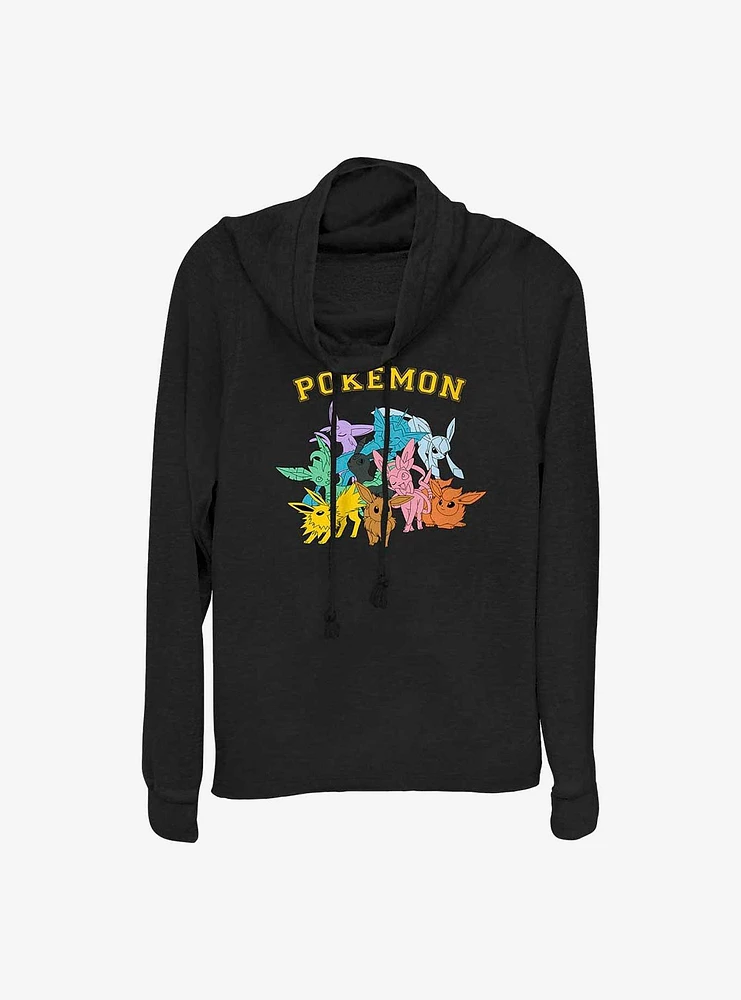 Pokemon Gotta Catch Eeveelutions Cowl Neck Long-Sleeve Top