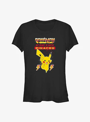 Pokemon Battle Ready Pikachu Girls T-Shirt