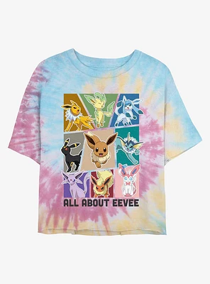 Pokemon All About Eevee Tie-Dye Girls Crop T-Shirt