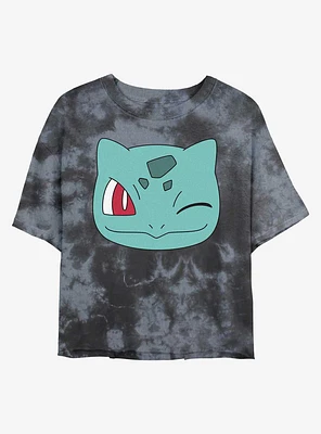Pokemon Bulbasaur Face Tie-Dye Girls Crop T-Shirt