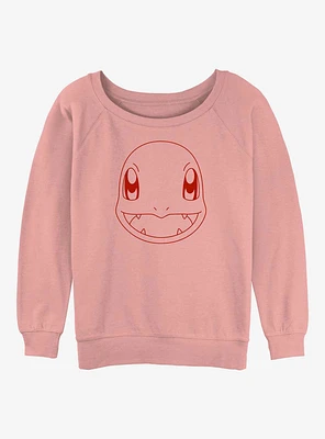 Pokemon Charmander Outline Girls Slouchy Sweatshirt