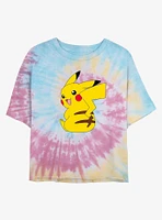 Pokemon Cheeky Pikachu Tie-Dye Girls Crop T-Shirt