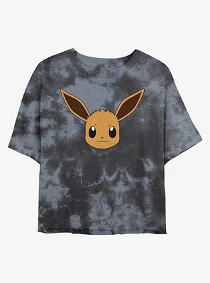 Pokemon Eevee Face Tie-Dye Girls Crop T-Shirt
