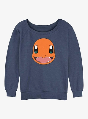 Pokemon Charmander Face Girls Slouchy Sweatshirt