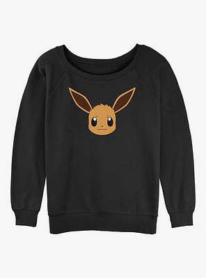 Pokemon Eevee Face Girls Slouchy Sweatshirt