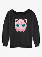 Pokemon Jigglypuff Face Girls Slouchy Sweatshirt