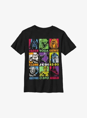 Star Wars Pop Character Grid Youth T-Shirt