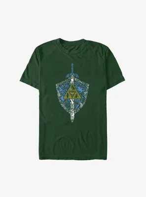 Legend Of Zelda Trifoce Shield And Master Sword T-Shirt
