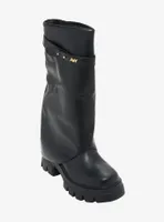 Azalea Wang Black Pullover Combat Boots