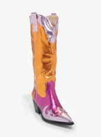 Azalea Wang Hendrix Pink & Orange Cowboy Boots