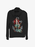 Disney The Little Mermaid Ariel Anchor Cowl Neck Long-Sleeve Top