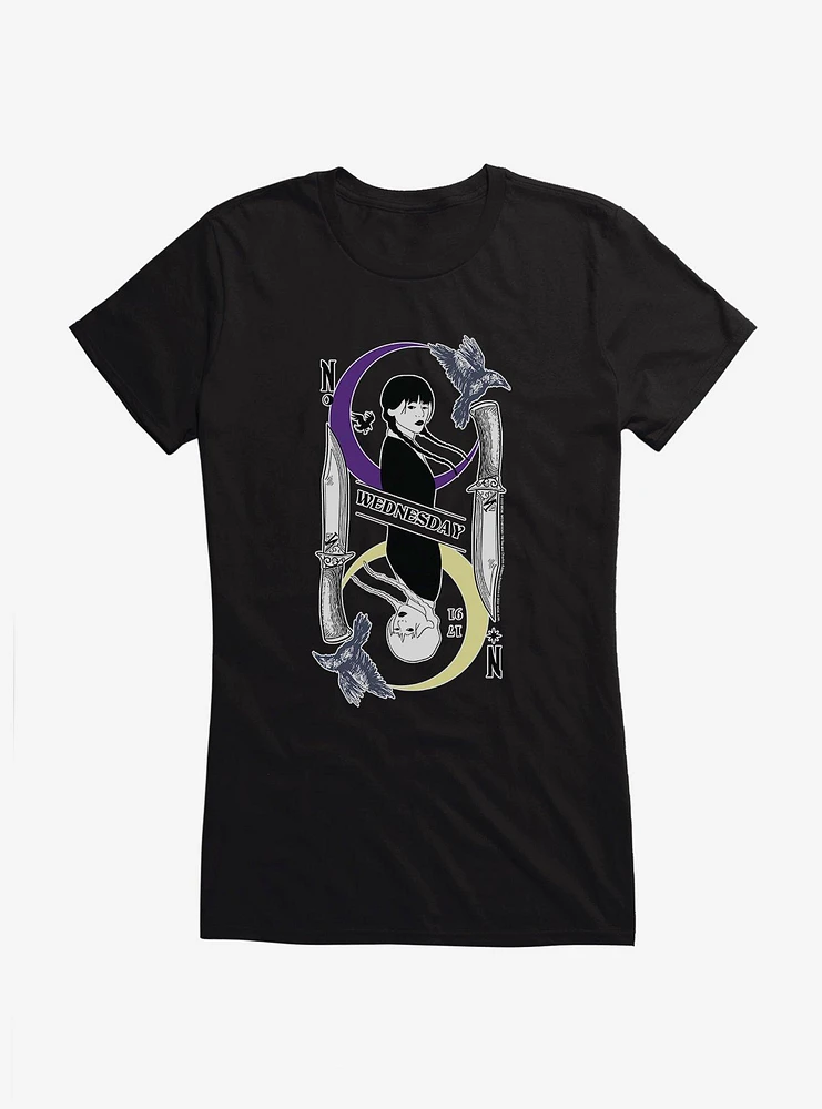 Wednesday Moon And Stars Doppleganger Card Girls T-Shirt