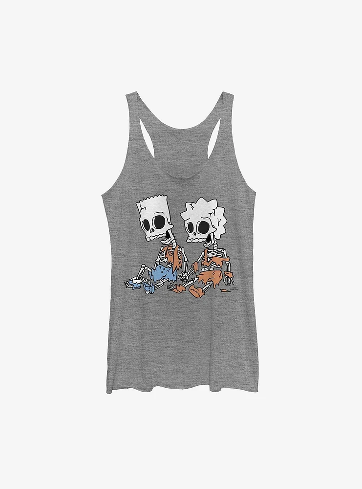 The Simpsons Skeleton Bart & Lisa Girls Tank Top