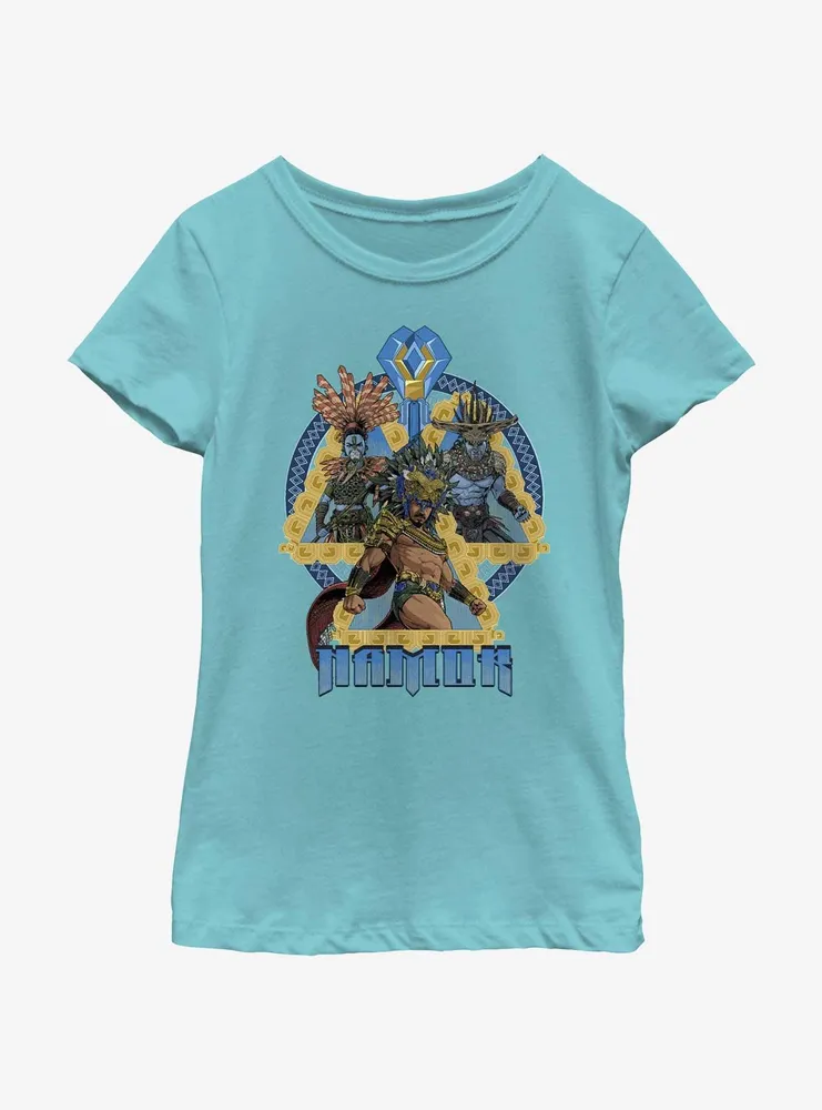 Marvel Black Panther: Wakanda Forever Namor Talokan Force Youth Girls T-Shirt