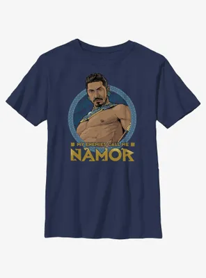 Marvel Black Panther: Wakanda Forever My Enemies Call Me Namor Icon Youth T-Shirt